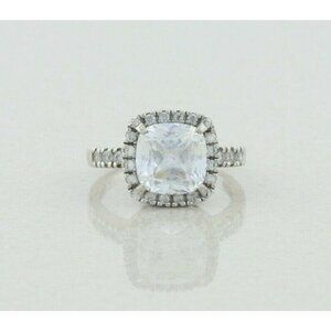 Sterling Silver Cubic Zirconia Ring Size 9
